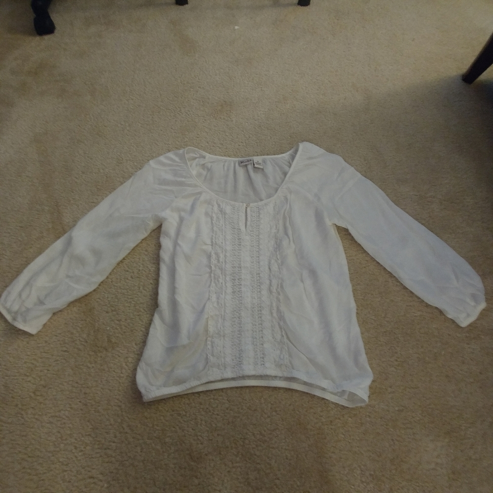 Mudd (Juniors) Sheer Off White Blouse